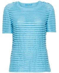 Ermanno Scervino - Rhinestone-embellished Fine-knit T-shirt - Lyst