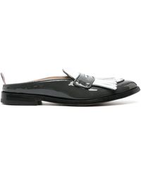 Thom Browne - Fringe-Detail Patent-Leather Mule Loafers - Lyst