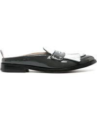 Thom Browne - Fringe-Detail Patent-Leather Mule Loafers - Lyst