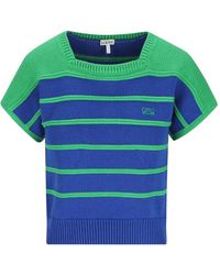 Loewe - Striped Anagram-Embroidered Sweater - Lyst