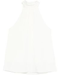 Silk95five - Blouse Villet À Col Montant - Lyst
