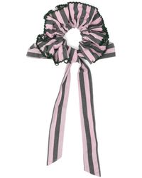 Damson Madder - Striped Cotton Scrunchie - Lyst