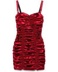 Dolce & Gabbana - Draped Satin Mini Dress - Lyst