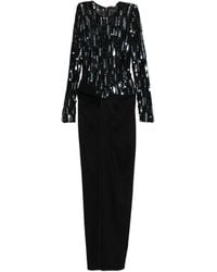 Elisabetta Franchi - Drapiertes Kleid mit Pailletten - Lyst