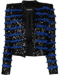 Balmain - Fringed Sequinned Jacket - Lyst