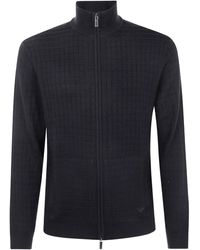 Emporio Armani - Full Zip Turtle Neck Sweater - Lyst