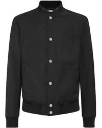 Billionaire - Logo-embroidered wool bomber jacket - Lyst