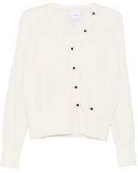 IVORY PARIS - Hora Asymmetric-Fastening V-Neck Sweater - Lyst