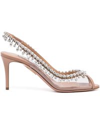 Aquazzura - Temptation Crystal 75Mm Sandal - Lyst