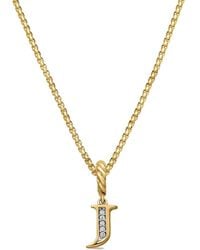David Yurman - 18Kt Pavé Initial Diamond Pendant - Lyst
