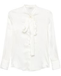 Mazzarelli - Blouse En Soie À Col Lavallière - Lyst