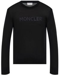 Moncler - Logo-Print Wool Jumper - Lyst