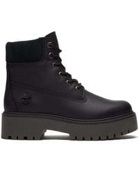 Timberland - Lace-Up Flat Combat Boots - Lyst