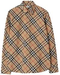 Burberry - Relaxed-Fit Check Cotton Poplin Shirt - Lyst