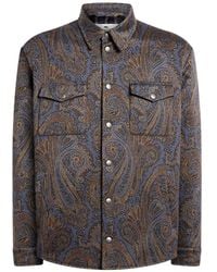 Etro - Cotton-Blend Jacquard Overshirt With Paisley Motif - Lyst