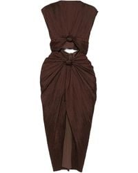 Cult Gaia - Inaya Plissé Knot-Detail Midi Dress - Lyst