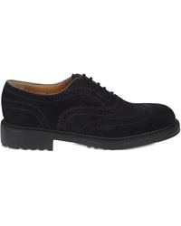 Doucal's - Perforated Suede Derby Shoes - Lyst
