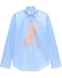 MSGM - Rabbit-print Shirt - Lyst