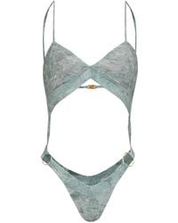 Amir Slama - X Jade Picon Floral Cut-Out Swimsuit - Lyst