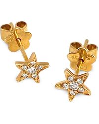 Stefere - 18K Mini Lucky Stars Diamond Earrings - Lyst