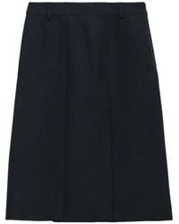 Prada - Midi-Rok Met Split - Lyst