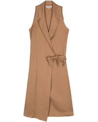 Antonelli - Wrap-design Satin Dress - Lyst