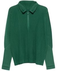 Homme Plissé Issey Miyake - T-Shirt Plissé À Col Zippé - Lyst