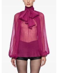 Atu Body Couture - Scarf-Detail Silk Blouse - Lyst