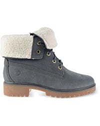 Timberland - Jayne Fleece Omgevouwen Laarzen - Lyst