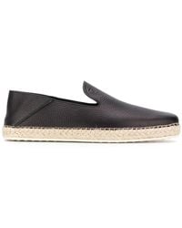Tod's - Grained Leather Espadrilles - Lyst