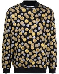 Moschino - Coin-Print Cotton Sweatshirt - Lyst
