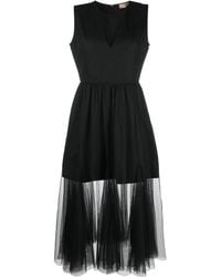 Twinset - Tulle-Trim Sleeveless Midi Dress - Lyst