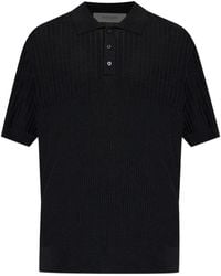 Golden Goose - Ribbed Button Polo Shirt - Lyst