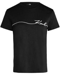 Karl Lagerfeld - T-Shirt mit Signature-Print - Lyst