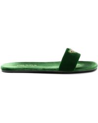 Prada - Sandali Slides Con Logo A Triangolo - Lyst