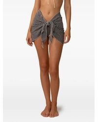 Montce - Gingham-Check Sarong Mini Skirt - Lyst