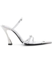 Mugler - 100Mm Metallic-Leather Mules - Lyst