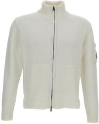 C.P. Company - Logo-Detail Zip-Up Cardigan - Lyst