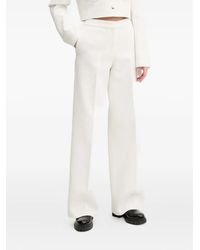 HUGO - Tweed Wide-Leg Trousers - Lyst