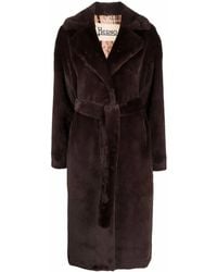 Herno - ベルテッド エコファーコート - Lyst