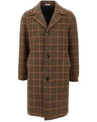 BRERAS Milano - Checked Single-Breasted Coat - Lyst
