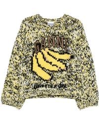 Ganni - Pull En Maille À Motif Banane - Lyst