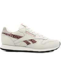 Reebok - Classic Leather Leopard-Print Sneakers - Lyst