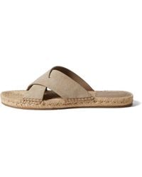 ZEGNA - Light Taupe Crossover Strap Sandals - Lyst