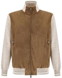 Paul & Shark - Aqualeather-Panel Bomber Jacket - Lyst