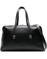 Santoni - Zip-up Leather luggage Bag - Lyst