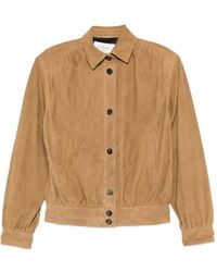 Saint Laurent - Suede Buttoned Jacket - Lyst