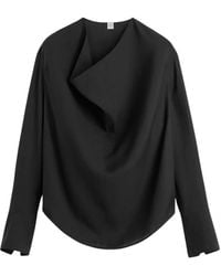 TOTEME - Gedrapeerde Blouse Met Lange Mouwen - Lyst