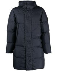 Stone Island - Compass-patch Hooded Down Coat - Lyst