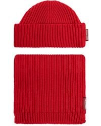 DSquared² - Set aus gerippter Beanie und Schal - Lyst